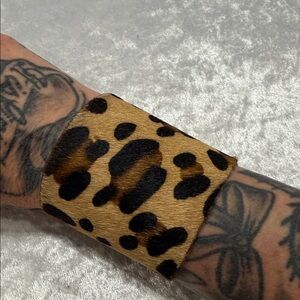 Leopard Print cowhide Cuff Bracelet